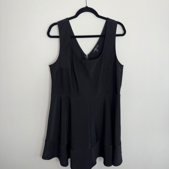 Lulus Black Sleeveless Square Neck Fit and Flare Zipper Dress Plus Size 2X - Picture 4 of 10